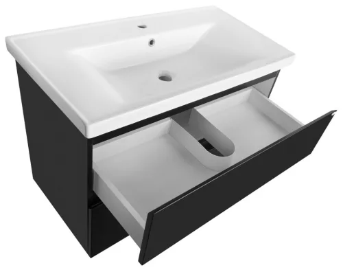 Alsó szekrény, Aqualine ALTAIR AI690 mosdótartó szekrény, 86,5x60x45cm, matt fekete