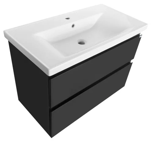 Alsó szekrény, Aqualine ALTAIR AI690 mosdótartó szekrény, 86,5x60x45cm, matt fekete