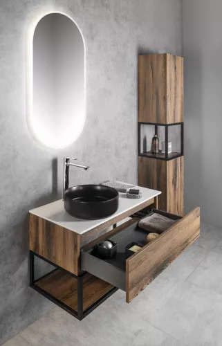 Alsó szekrény, Sapho SKARA CG006-1919 fali mosdótartó szekrény, 90x50x45cm