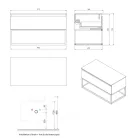 Alsó szekrény, Sapho SKARA CG006-1919 fali mosdótartó szekrény, 90x50x45cm