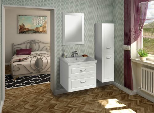 Tükör, Aqualine FAVOLO FV090 keretes tükör, 70x90cm, matt fehér