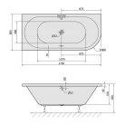 Kád, Sapho POLYSAN VIVA 70119.21 aszimmetrikus kád, balos, 175x80x47cm, matt fekete