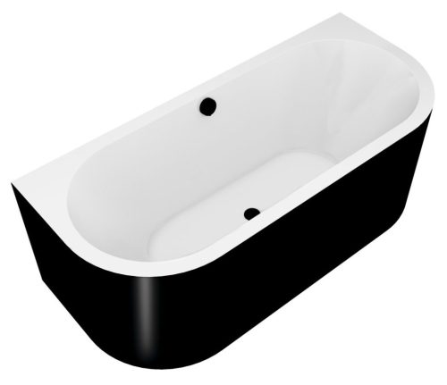 Kád, Sapho POLYSAN VIVA D MONOLITH 89139MB asszimetrikus kád, 180x75x60cm, fehér/fekete