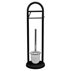   WC-kefe tartó, Sapho RIDDER UNIQUE 11109410 álló WC-kefe és WC-papírtartó, fekete