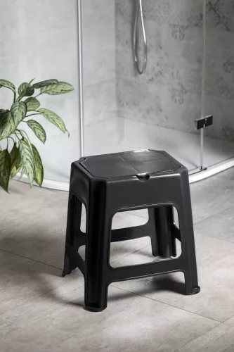 Fürdőszobai szék, Aqualine fürdőszobai szék, fekete 90902B