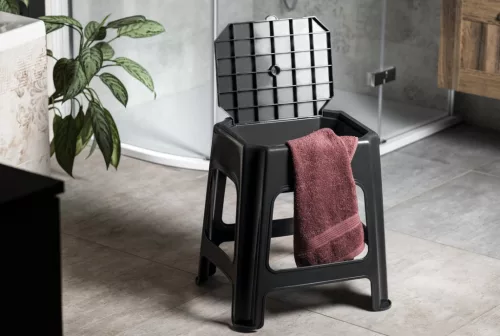 Fürdőszobai szék, Aqualine fürdőszobai szék, fekete 90902B