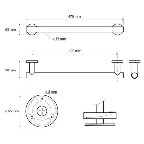 Kapaszkodó, Sapho BEMETA DARK kapaszkodó, fekete XH500B