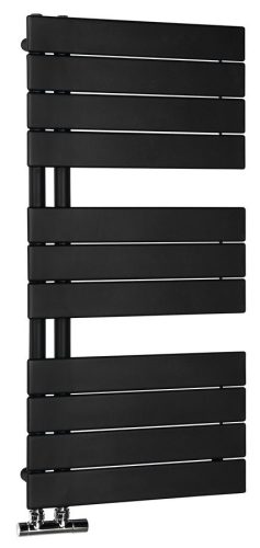Egyenes radiátor, Aqualine MILI DC606T fürdőszobai radiátor, 450x934mm, matt fekete