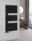 Egyenes radiátor, Aqualine MILI DC606T fürdőszobai radiátor, 450x934mm, matt fekete