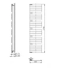 Egyenes radiátor, Aqualine MILI DC656T fürdőszobai radiátor, 600x1798mm, matt fekete