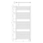 Egyenes radiátor, Aqualine DIRECT-E elektromos fürdőszobai radiátor ILE36TB fűtőpatronnal, fekete