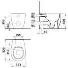WC, Sapho SENTIMENTI 10SM10004SV álló WC Rimless, SmartFixPlus, 36x52cm