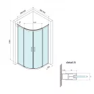 Zuhanykabin, Sapho BRUCKNER BORG 751.090.1 íves zuhanykabin, 900x900x1950mm