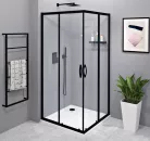 Zuhanykabin, Sapho SIGMA SIMPLY BLACK GS2180BGS2180B szögletes zuhanykabin 800x800mm, sarokbelépő