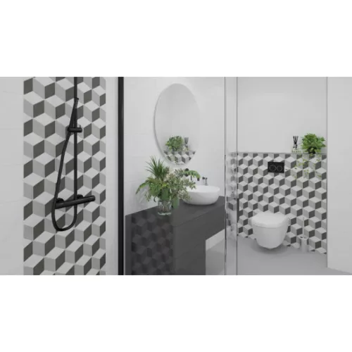 Dekorlap, Zalakerámia ZMG 32091 CEMENTI matt dekor padlómozaik 22x25