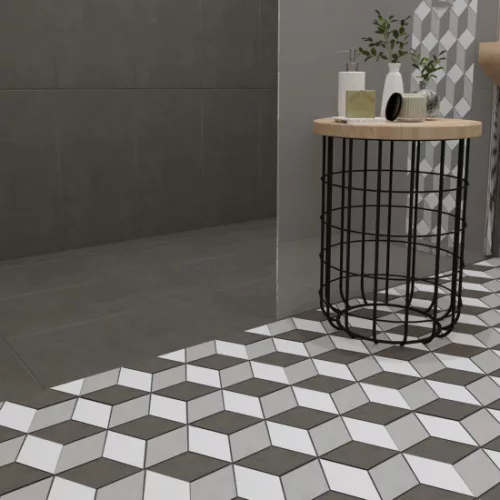 Dekorlap, Zalakerámia ZMG 32091 CEMENTI matt dekor padlómozaik 22x25