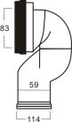 Alkatrész, Sanotechnik R10 WC-bekötőcső (átalakító R3030 monoblokkos WC-hez)