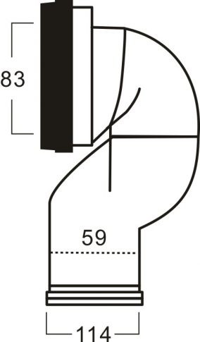 Alkatrész, Sanotechnik R10 WC-bekötőcső (átalakító R3030 monoblokkos WC-hez)