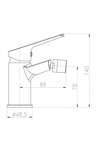 Bidé csaptelep, Sanotechnik 729-8 SANOSOHO bidé csaptelep, fekete