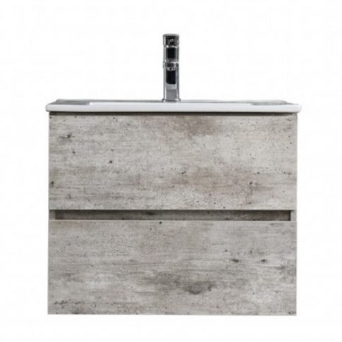 Alsó szekrény, Sanotechnik HT60102 CORBO 60 függesztett alsóbútor mosdóval, antik szürke