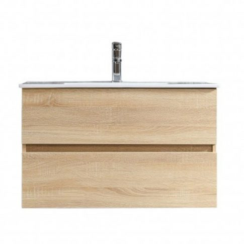 Alsó szekrény, Sanotechnik HT80100 CORBO 80 függesztett alsóbútor mosdóval, faerezetű
