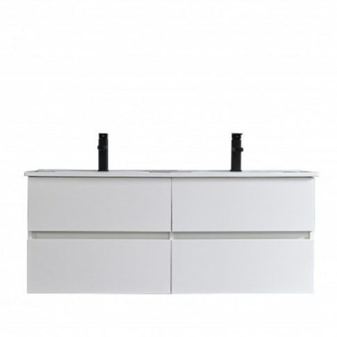 Alsó szekrény, Sanotechnik HT10121 CORBO 120 függesztett alsóbútor mosdóval, fehér