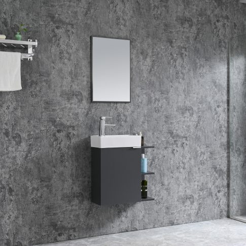 Komplett fürdőszobabútor, Sanotechnik HT55001 CLOUD bútorszett, antracit