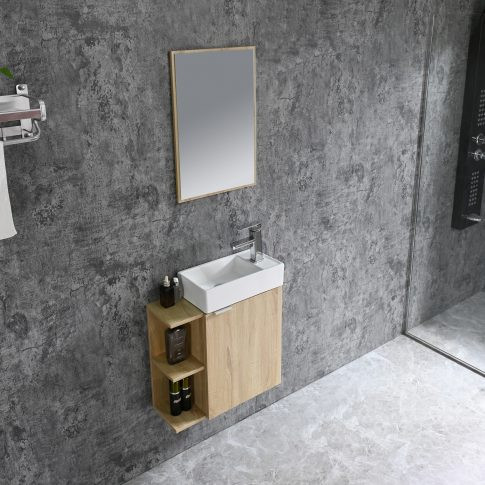 Komplett fürdőszobabútor, Sanotechnik HT55002 CLOUD bútorszett, fautánzat