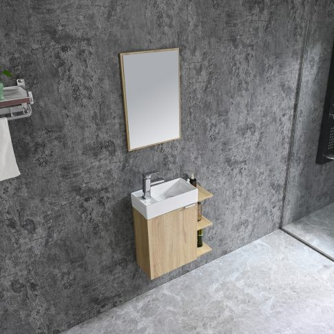 Komplett fürdőszobabútor, Sanotechnik HT55002 CLOUD bútorszett, fautánzat