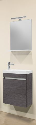 Komplett fürdőszobabútor, Sanotechnik 08397 NORA 48 függesztett mosdóhely szett, ezüst tölgy