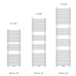   Egyenes radiátor, Sanotechnik TRS117 TRIENT fürdőszobai fűtőtest, 652 W