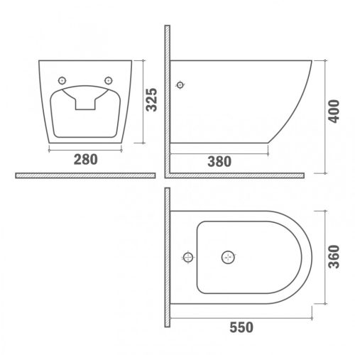 Bidé, Strohm Teka 187360002 Manacor fali bidé