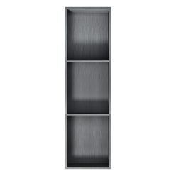   Fali szekrény, Wellis WE00161 LumoSlot 120 három fakkos matt fekete színű polcos falfülke
