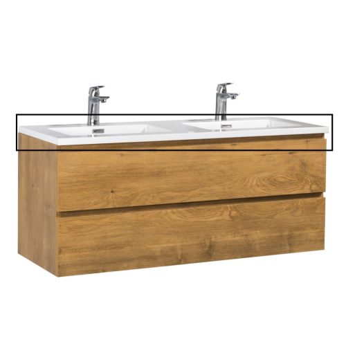 Mosdó, Wellis WB00523 Monaco 120 öntött műmárvány dupla mosdó, klikk-klakk leeresztővel