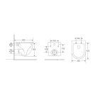 WC, Wellis WF00176 Sophia tornado ultracsendes fali rimless WC