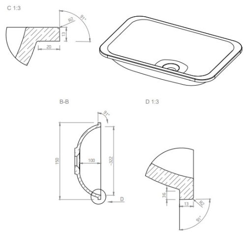 Mosdó, Marmy Sara 55x36 mosdó 6 229 36 06 10 18
