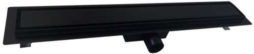 Padlóösszefolyó, Roltechnik RRFB-700 rozsdamentes acél, fekete zuhanyfolyóka, 70 cm