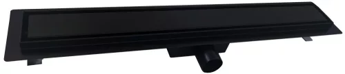 Padlóösszefolyó, Roltechnik RRFB-900 rozsdamentes acél, fekete zuhanyfolyóka, 90 cm