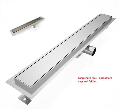Padlóösszefolyó, Roltechnik RRF7-800 rozsdamentes zuhanyfolyóka,burkolható, 80 cm