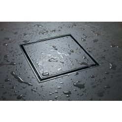   Padlóösszefolyó, Roltechnik RRF-S rozsdamentes, szögletes, burkolható zuhanyfolyóka 20x20