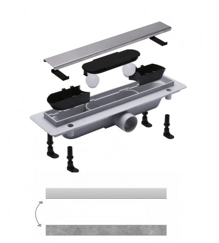 Padlóösszefolyó, Roltechnik RMF14-550 műanyag zuhanyfolyóka 55 cm