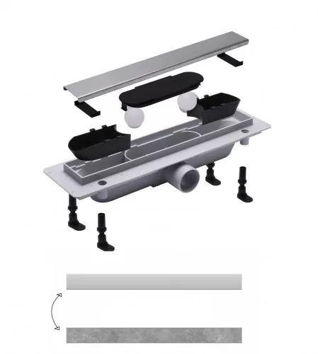 Padlóösszefolyó, Roltechnik RMF14-550 műanyag zuhanyfolyóka 55 cm