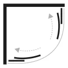 Zuhanykabin, Roltechnik New Trendy K-0514/K-5111 Suvia íves zuhanykabin 80x80