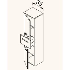 Fali szekrény, TBoss Kami F140 2A1F
