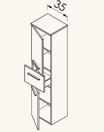 Fali szekrény, TBoss Kami F140 2A1F