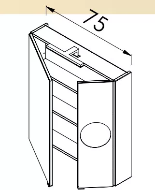 Felső szekrény, TBoss Mirror Box Senna 75