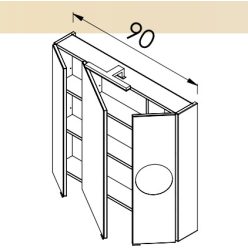 Felső szekrény, TBoss Mirror Box Senna 90