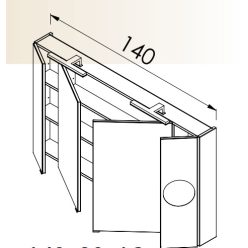 Felső szekrény, TBoss Mirror Box Senna 140