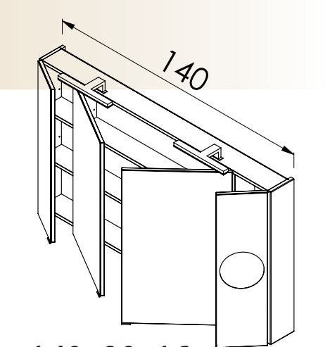 Felső szekrény, TBoss Mirror Box Senna 140
