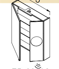 Felső szekrény, TBoss Mirror Box Tressa 75